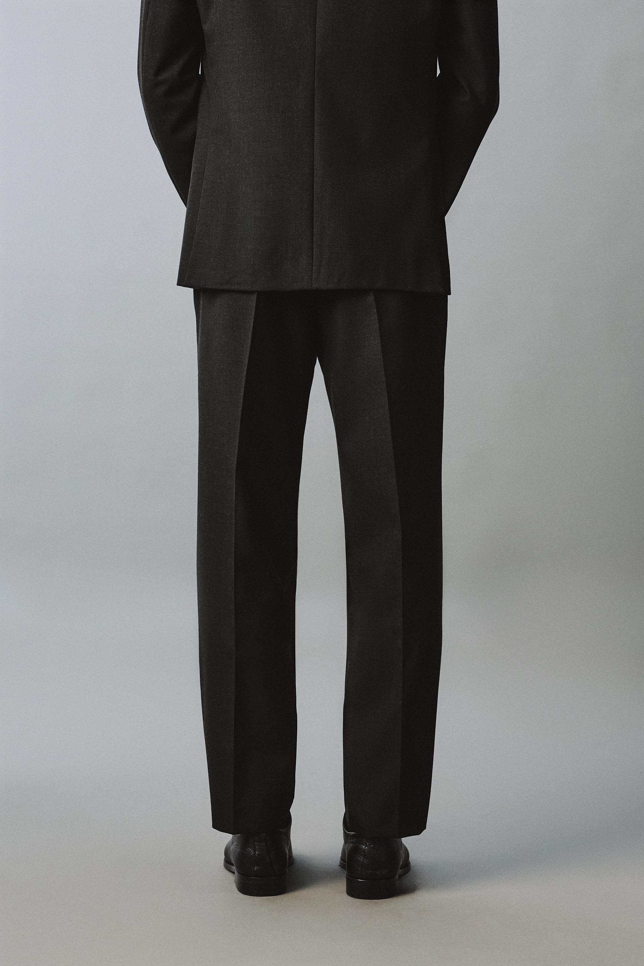 100% WOOL REGULAR FIT SUIT PANTS